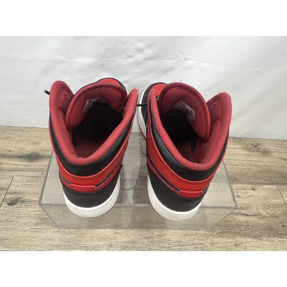 Nike Air Jordan 1 Mid Bred Youth Size 7Y Womens Sz 8.5 Black Red Sneaker Shoes - Picture 11 of 16